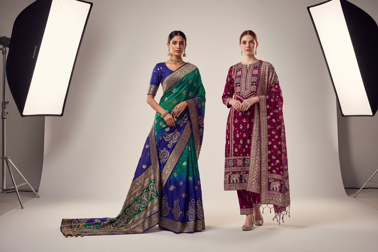 wearing saree & suits